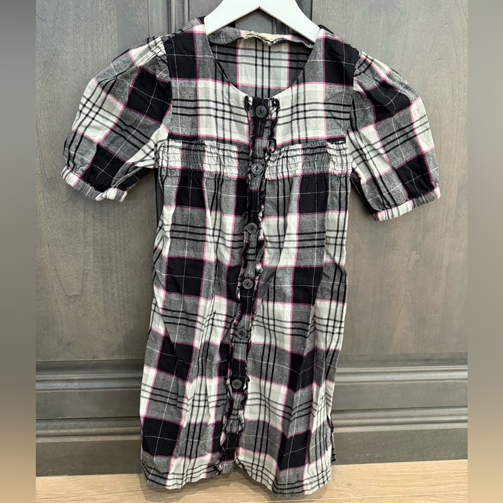 Sweet Ivy GirlPlaid Button-Down Dress, Size 6X, 100% Cotton!